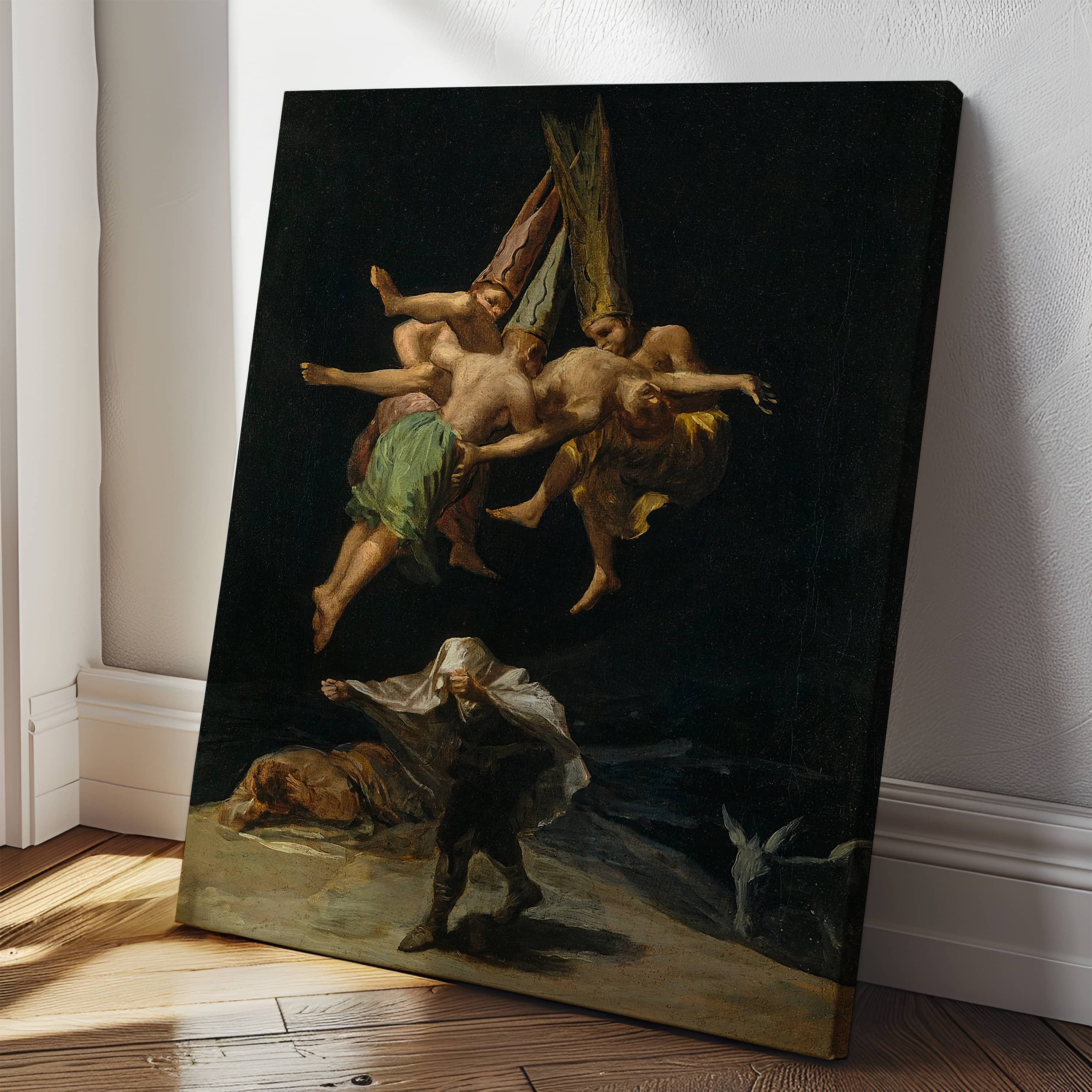 Francisco de Goya's Witches in the Air Art, Large Canvas Print for Living Room, Historical Spanish Art Reproduction, Free Shipping