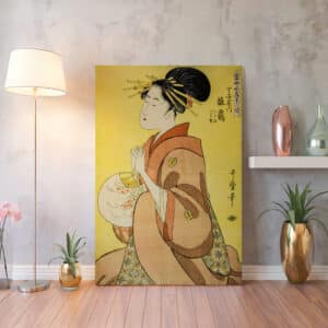 Hinazuru of the Chojiya Art Reproduction, Stunning Kitagawa Utamaro Ukiyo-e Woodblock Print on Canvas for Japanese Art Decor Gift - photo #6