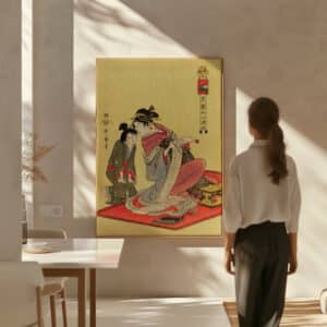 Inu no Koku by Kitagawa Utamaro, Vintage Bijin-ga Woodblock Print on Canvas, Elegant Edo Era Art for Home Decor or Cultural Ukiyo-e Gift - photo #1