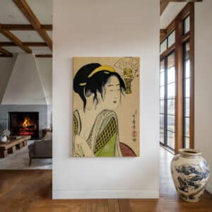 Love for a Farmer's Wife Woodblock Print on Canvas, Stunning Ukiyo-e Art by Kitagawa Utamaro, Ideal for Japanese Edo Era Art Decoration Gift - photo #4