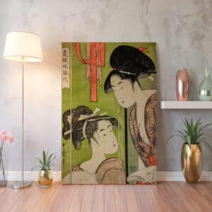 Ukiyo-e Art Reproduction by Kitagawa Utamaro, Beautiful Mosquito Net Woodblock Print Ukiyo-e Wall Art for Japanese Culture Lovers - photo #4