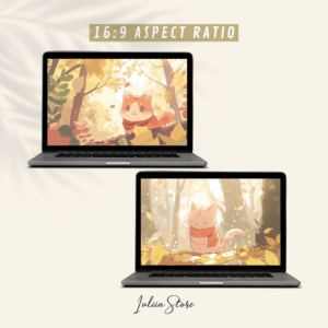 Cute Red Cat and Cozy Autumn Computer and Phone Wallpapers, Kawaii Aesthetic Desktop and Laptop Backgrounds for Fall Season - photo #1