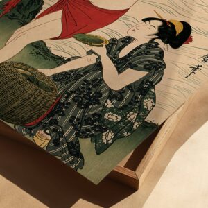 Girls Pearl-Divers Kitagawa Utamaro Woodblock Print, 3rd Part of Triptych Beautiful Bijin-ga Artwork, Perfect Japanese Art Print for Elegant Home - photo #1