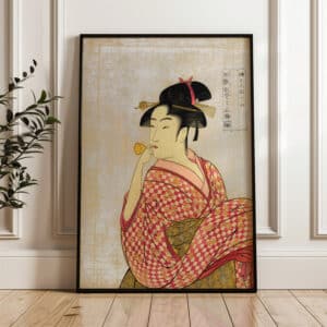 Girl Blowing Vidro Woodblock Print, Stunning Bijin-ga Art Reproduction by Kitagawa Utamaro, Perfect for Traditional Japanese Art Enthusiasts - photo #6