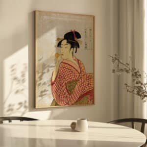 Girl Blowing Vidro Woodblock Print, Stunning Bijin-ga Art Reproduction by Kitagawa Utamaro, Perfect for Traditional Japanese Art Enthusiasts - photo #2