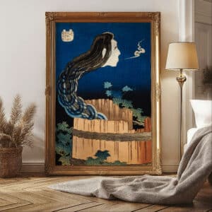 Katsushika Hokusai Woodblock Print, Edo Period The Mansion of the Plates Art Reproduction for Japanese Wall Art Decor, Japan Cultural Gift