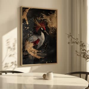 Black & Gold Japanese Crane Wall Art, Vintage-Inspired Artwork in Elegant Neutral Tones, A Great Unique Gift for Lovers of Asian Decor - photo #7