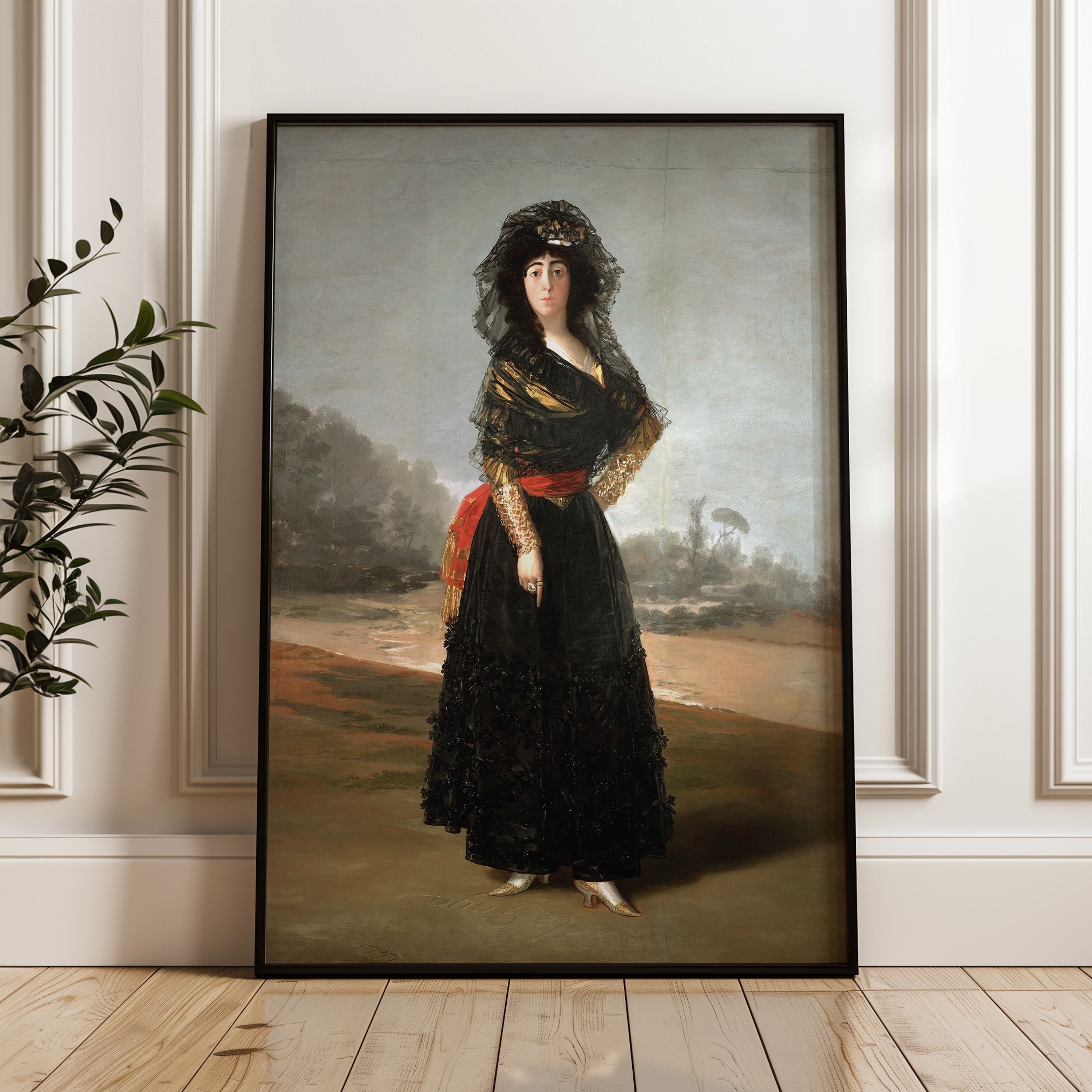 Francisco de Goya Black Duchess Poster Historic Art Print, Romanticism Painting by Spanish Artist, Gallery Wall Artwork for Classic Home Decor