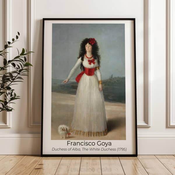 Vintage White Duchess Art Print by Francisco de Goya, Classic Romanticism Wall Decor, Famous Spanish Poster for Home and Office Decor