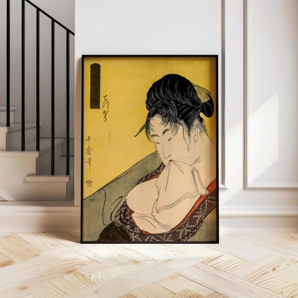 Kitagawa Utamaro Woodblock Print Low Class Prostitute (Gun), Ukiyo-e Art Reproduction for Japanese Art Decor, Edo Period Vintage Bijin-ga Artwork