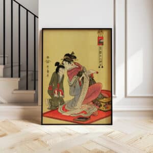 Woodblock Print by Kitagawa Utamaro Bijin-ga Art Reproduction, Beautiful Inu no Koku Ukiyo-e Artwork for Japanese Art Lovers, Wall Decor Gift - photo #7