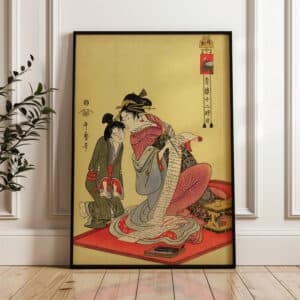 Woodblock Print by Kitagawa Utamaro Bijin-ga Art Reproduction, Beautiful Inu no Koku Ukiyo-e Artwork for Japanese Art Lovers, Wall Decor Gift - photo #2