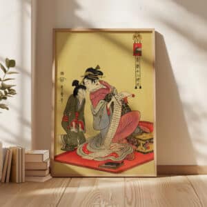 Woodblock Print by Kitagawa Utamaro Bijin-ga Art Reproduction, Beautiful Inu no Koku Ukiyo-e Artwork for Japanese Art Lovers, Wall Decor Gift - photo #6