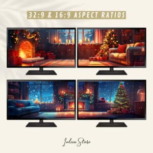 Anime Festive Fireplace Retreat Dual Screen Wallpapers, Cozy Holiday Anime Studio Backgrounds for Dual Monitor Setup for Desktop and PC - photo #2