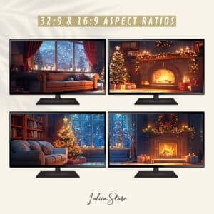 Anime Festive Fireplace Retreat Dual Screen Wallpapers, Cozy Holiday Anime Studio Backgrounds for Dual Monitor Setup for Desktop and PC - photo #4