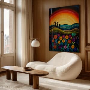 Sunset Canadian Aboriginal Art Style Print, Colorful Wildlife Imagery for Stunning Indigenous-Inspired  Wall Decor, Perfect Cultural Housewarming Gift - photo #8