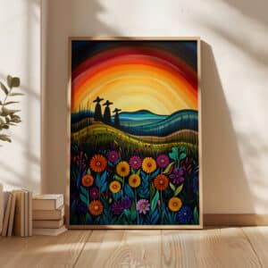 Sunset Canadian Aboriginal Art Style Print, Colorful Wildlife Imagery for Stunning Indigenous-Inspired  Wall Decor, Perfect Cultural Housewarming Gift - photo #6