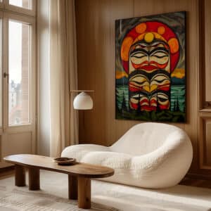 Colorful Abstract Canadian Aboriginal Style Artwork, Vibrant Indigenous Art Print for Living Spaces, Great Inuit Style Wall Art for Housewarming Gift - photo #7