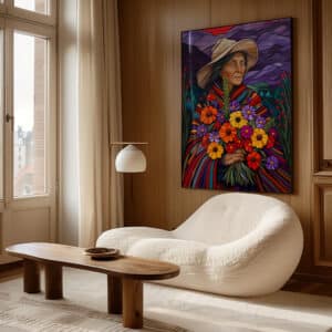 Vibrant Grandmother Canadian Aboriginal Style Print, Colorful Native & Indigenous Artwork for Home Décor, Maximalist Housewarming Gift - photo #2