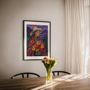 Vibrant Grandmother Canadian Aboriginal Style Print, Colorful Native & Indigenous Artwork for Home Décor, Maximalist Housewarming Gift - photo #8