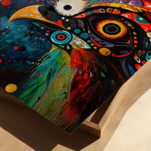 Colorful Eagle Wall Art Inspired by Indigenous Art, Eye-catching Canadian Aboriginal Style Decor, Ideal for Maximalist Gifts & Cultural Appreciation - photo #1