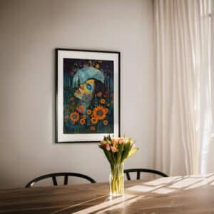 Floral Woman Portrait Print Inspired by Indigenous Art, Colorful Maximalist Wall Art for Home Decor, Canadian Aboriginal Artwork Housewarming Gift - photo #3