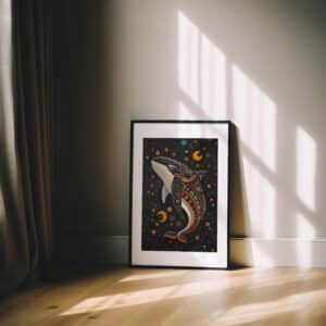 Maximalist Canadian Art for Unique Wall Decor, Black Killer Whale Print in Indigenous First Nations Art Style, Wall Decor and Housewarming Gift - photo #8