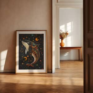 Maximalist Canadian Art for Unique Wall Decor, Black Killer Whale Print in Indigenous First Nations Art Style, Wall Decor and Housewarming Gift - photo #9