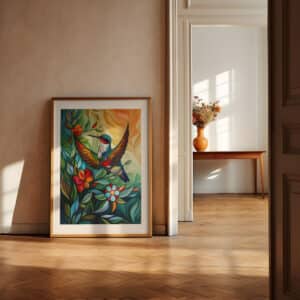 Vibrant Hummingbird Canadian Aboriginal Style Artwork, Maximalist and Indigenous-Inspired Print for Bold Decor, Perfect Housewarming & Wedding Gift - photo #3