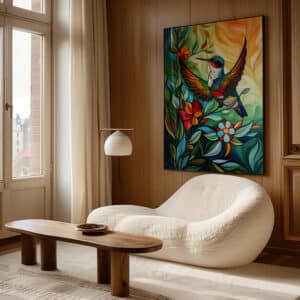 Vibrant Hummingbird Canadian Aboriginal Style Artwork, Maximalist and Indigenous-Inspired Print for Bold Decor, Perfect Housewarming & Wedding Gift - photo #6