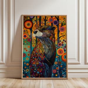 Colorful Beaver Print Inspired by Indigenous Art, Vibrant Animal Canadian Aboriginal & Inuit Artwork for Unique Home Decor, Housewarming Gift - photo #5