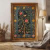 Bird & Blooming Tree Folk Art Style Wall Art, Colorful Madhubani and Pichwai-Inspired Indian Artwork for Wall Decor, Unique Wedding Gift
