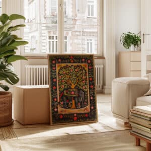 Black Indian Elephant Print, Colorful Pichwai Painting Style Artwork, Traditional Indian Art for Home & Office Wall, Thoughtful Wedding Gift - photo #6