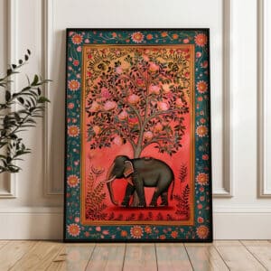 Vibrant Pink Indian Elephant Artwork, Colorful Madhubani Print for Home Decor, Decorative Mughal-Inspired Wall Art Unique Wedding Gift Idea - photo #6