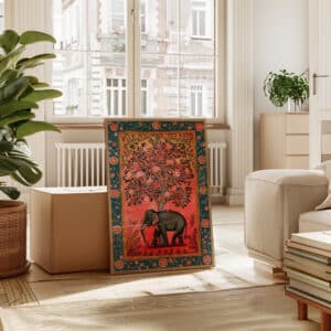 Vibrant Pink Indian Elephant Artwork, Colorful Madhubani Print for Home Decor, Decorative Mughal-Inspired Wall Art Unique Wedding Gift Idea - photo #9