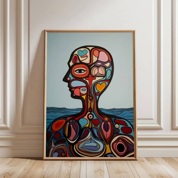 Contemporary Canadian Aboriginal-Inspired Print, Eye-Catching Indigenous Artwork for Living Spaces, Perfect for Home Decor or Housewarming Gift
