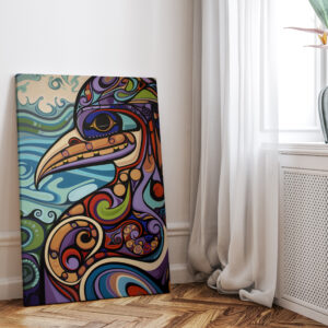 Eagle Aboriginal Style Artwork, Colorful Bird Canadian Indigenous-Inspired Print on Canvas for Home Decor, Unique Housewarming Gift Idea - photo #11