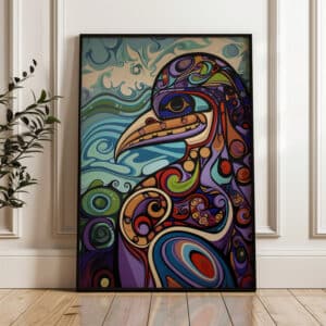 Eagle First Nations Style Wall Art, Vibrant Aboriginal Canadian and Indigenous Inspired Print for Unique Home Decor, Perfect Housewarming Gift