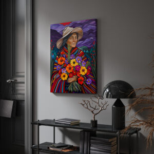 Grandmother Canadian Aboriginal Artwork-Inspired Canvas, Vibrant Print Wall Decor Featuring Traditional Indigenous Design, Unique Gift - photo #10