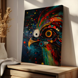 Colorful Eagle Wall Art Inspired by Canadian Indigenous Art, Stunning Aboriginal Style Artwork for Contemporary Spaces, Perfect Housewarming Gift - photo #4