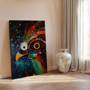 Colorful Eagle Wall Art Inspired by Canadian Indigenous Art, Stunning Aboriginal Style Artwork for Contemporary Spaces, Perfect Housewarming Gift - photo #5