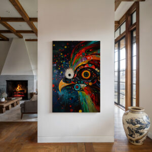 Colorful Eagle Wall Art Inspired by Canadian Indigenous Art, Stunning Aboriginal Style Artwork for Contemporary Spaces, Perfect Housewarming Gift - photo #6