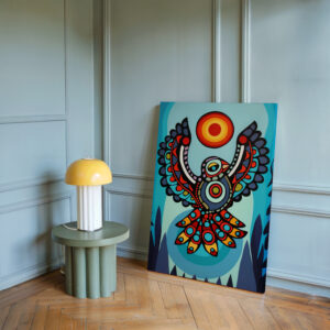 Eagle and Sun Canadian Aboriginal Style Artwork, Colorful Intricate Bird Canvas Wall Art for Home Decor, Unique Print Gift for Indigenous Art Lovers - photo #4