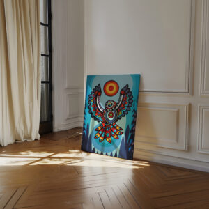 Eagle and Sun Canadian Aboriginal Style Artwork, Colorful Intricate Bird Canvas Wall Art for Home Decor, Unique Print Gift for Indigenous Art Lovers - photo #8