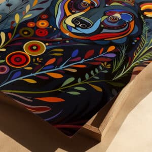 Colorful Bear Canadian Aboriginal Inspired Wall Art, Eye-Catching Indigenous Style Print for Living Room, Perfect Housewarming Gift Decoration - photo #1