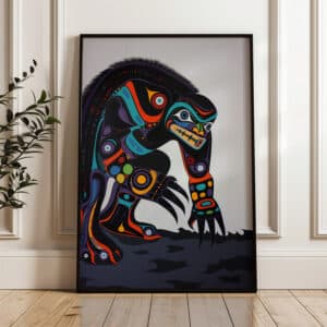 First Nations & Canadian Inuit Inspired Print, Whimsical Aboriginal Style Artwork for Modern Wall Decor, Unique Gift for Home Lovers
