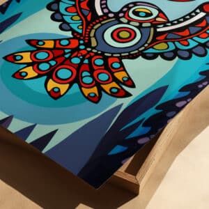 Colorful Eagle & Sun Canadian Aboriginal Inspired Wall Art, Eye-Catching Print Perfect for Contemporary Native Style Art Collection or Wedding Gifts - photo #1