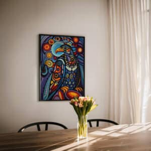 Colorful Eagle First Nations Inspired Wall Art, Vibrant Aboriginal Canada Indigenous Style Print for Unique Home Decor & Thoughtful Gifts - photo #7
