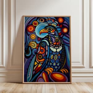 Colorful Eagle First Nations Inspired Wall Art, Vibrant Aboriginal Canada Indigenous Style Print for Unique Home Decor & Thoughtful Gifts - photo #3