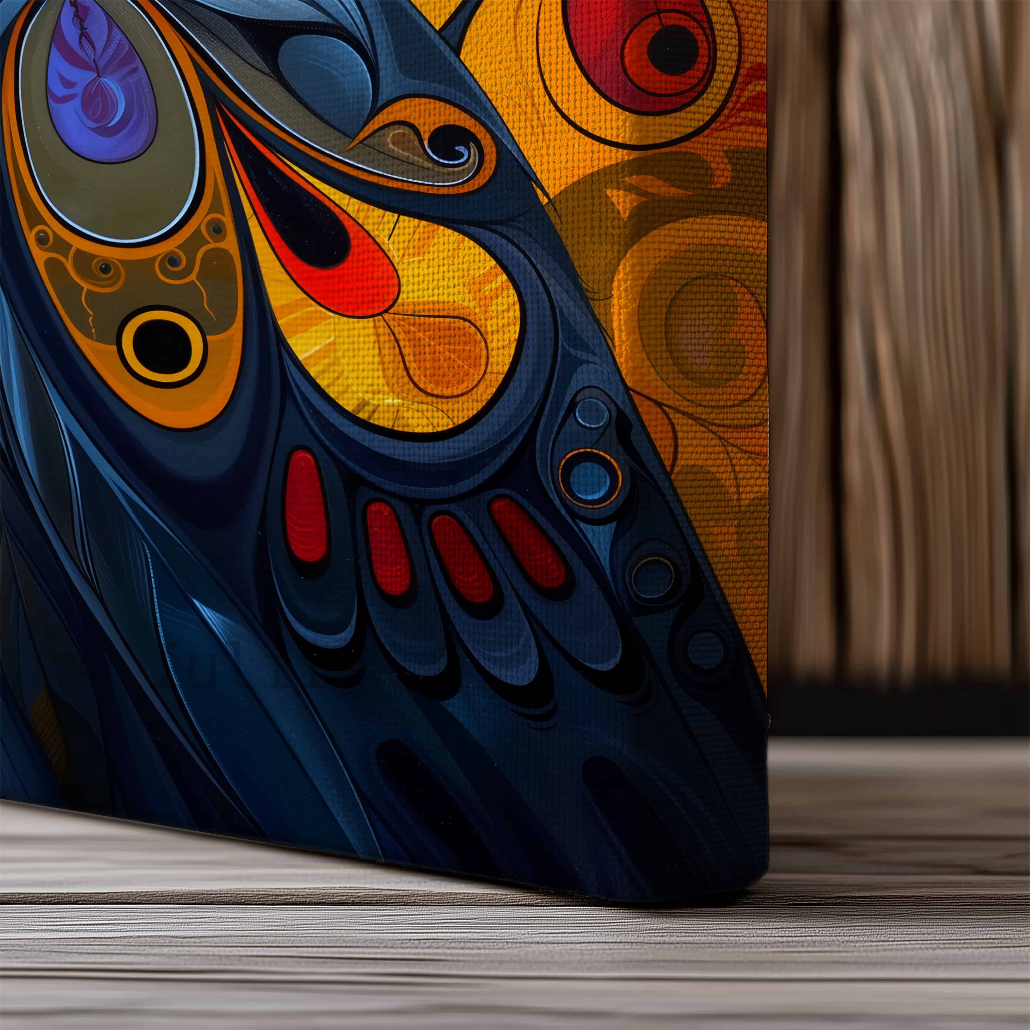 Bold Raven Canadian Indigenous Style Canvas, Maximalist Bird Print Artwork Perfect for Contemporary Home Decor, Unique Housewarming Gift - photo #7